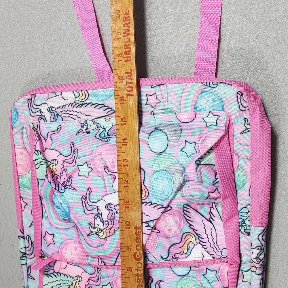 UNICORN 9 piece Set Backpack With Clear Pouch School Accessories Confetti NWT